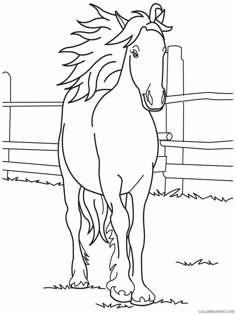 Horses Coloring Pages Animal Printable Sheets Free Horse 2021 2747 Coloring4free