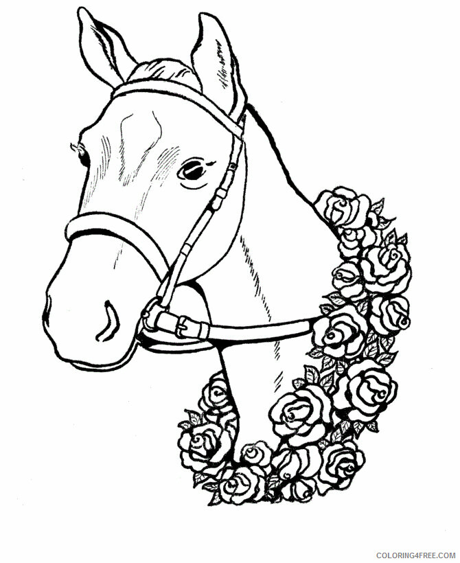 Horses Coloring Pages Animal Printable Sheets Horse Head 2 2021 2776 Coloring4free