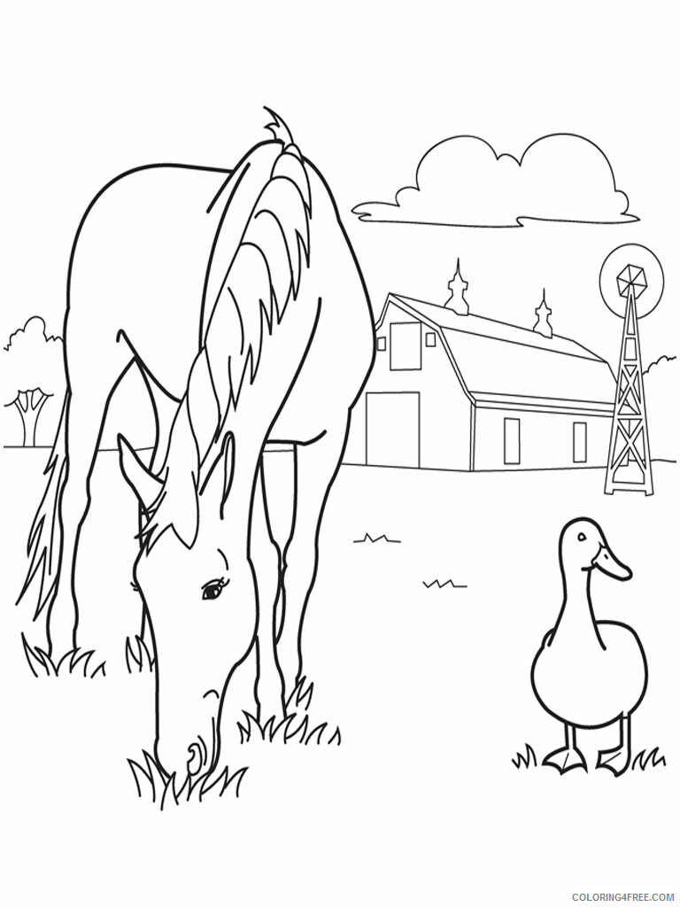 Horses Coloring Pages Animal Printable Sheets Horses For Kids 2021 2797 Coloring4free
