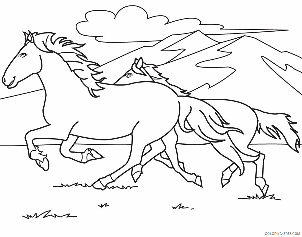 Horses Coloring Pages Animal Printable Sheets Horses to Print 2021 2799 Coloring4free
