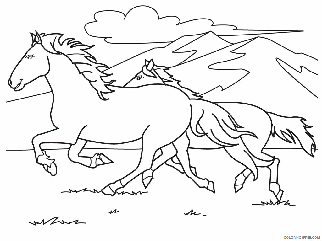 Horses Coloring Pages Animal Printable Sheets Race Horse 2021 2807 Coloring4free
