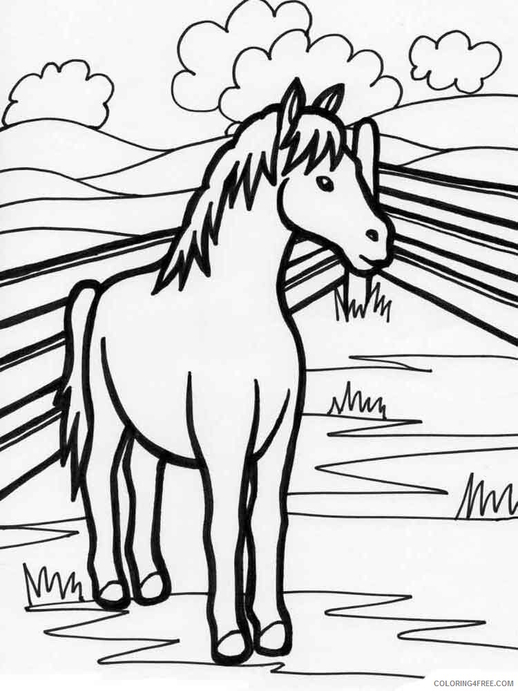 Horses Coloring Pages Animal Printable Sheets animals horse 15 2021 2728 Coloring4free