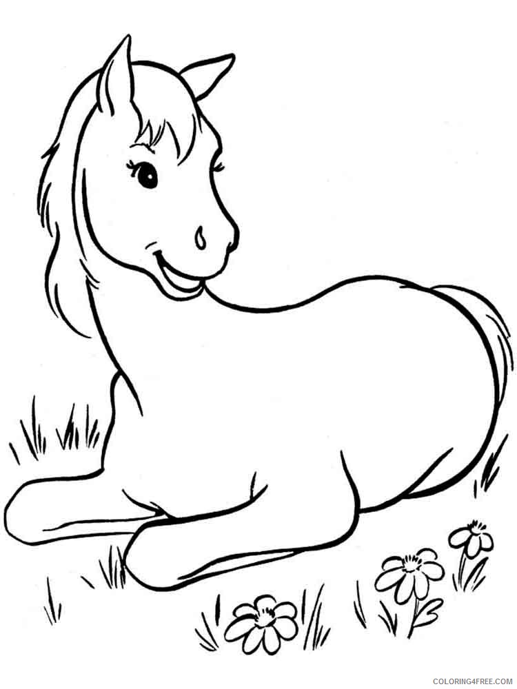 Horses Coloring Pages Animal Printable Sheets animals horse 28 2021 2733 Coloring4free