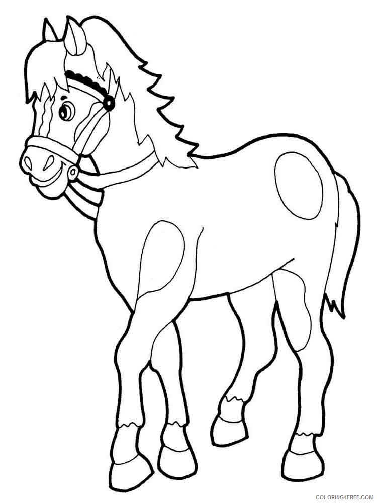 Horses Coloring Pages Animal Printable Sheets animals horse 4 2021 2734 Coloring4free
