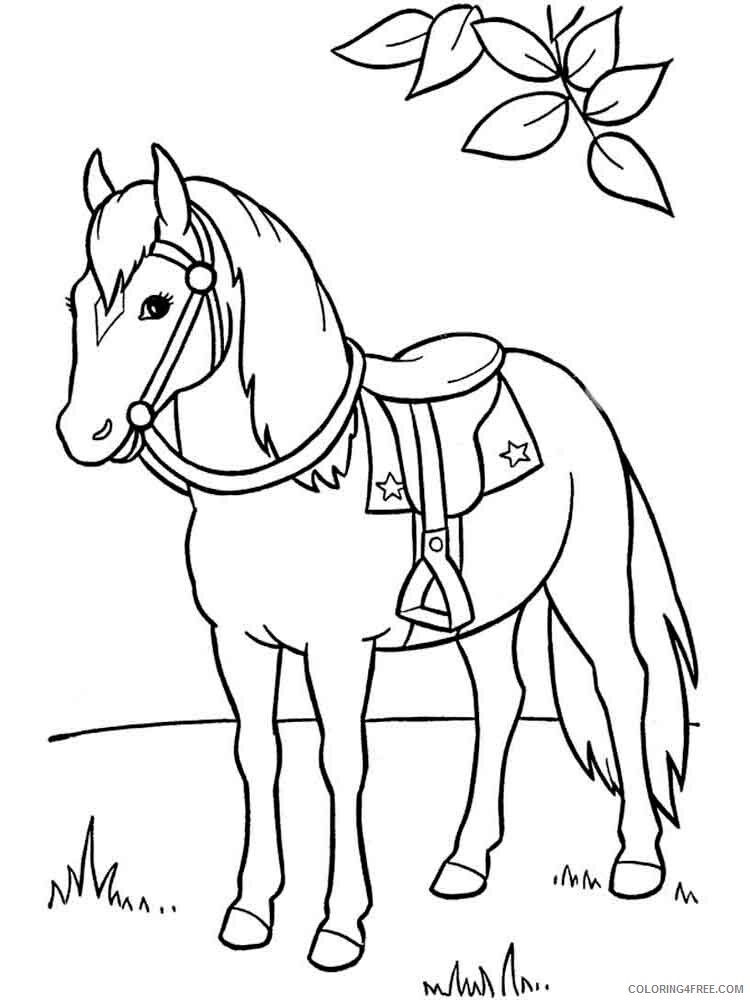 Horses Coloring Pages Animal Printable Sheets animals horse 5 2021 2735 Coloring4free