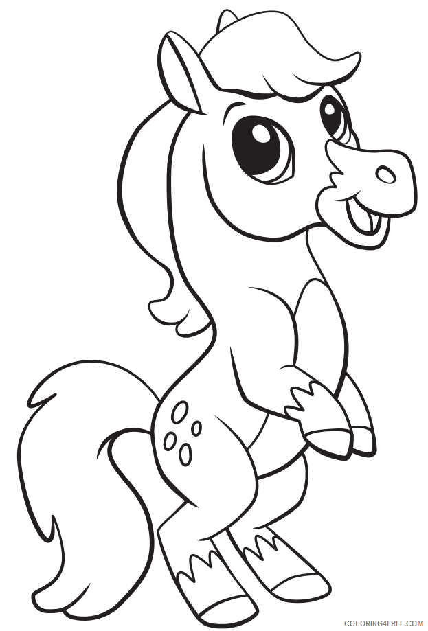 Horses Coloring Pages Animal Printable Sheets cute horse 2021 2741 Coloring4free