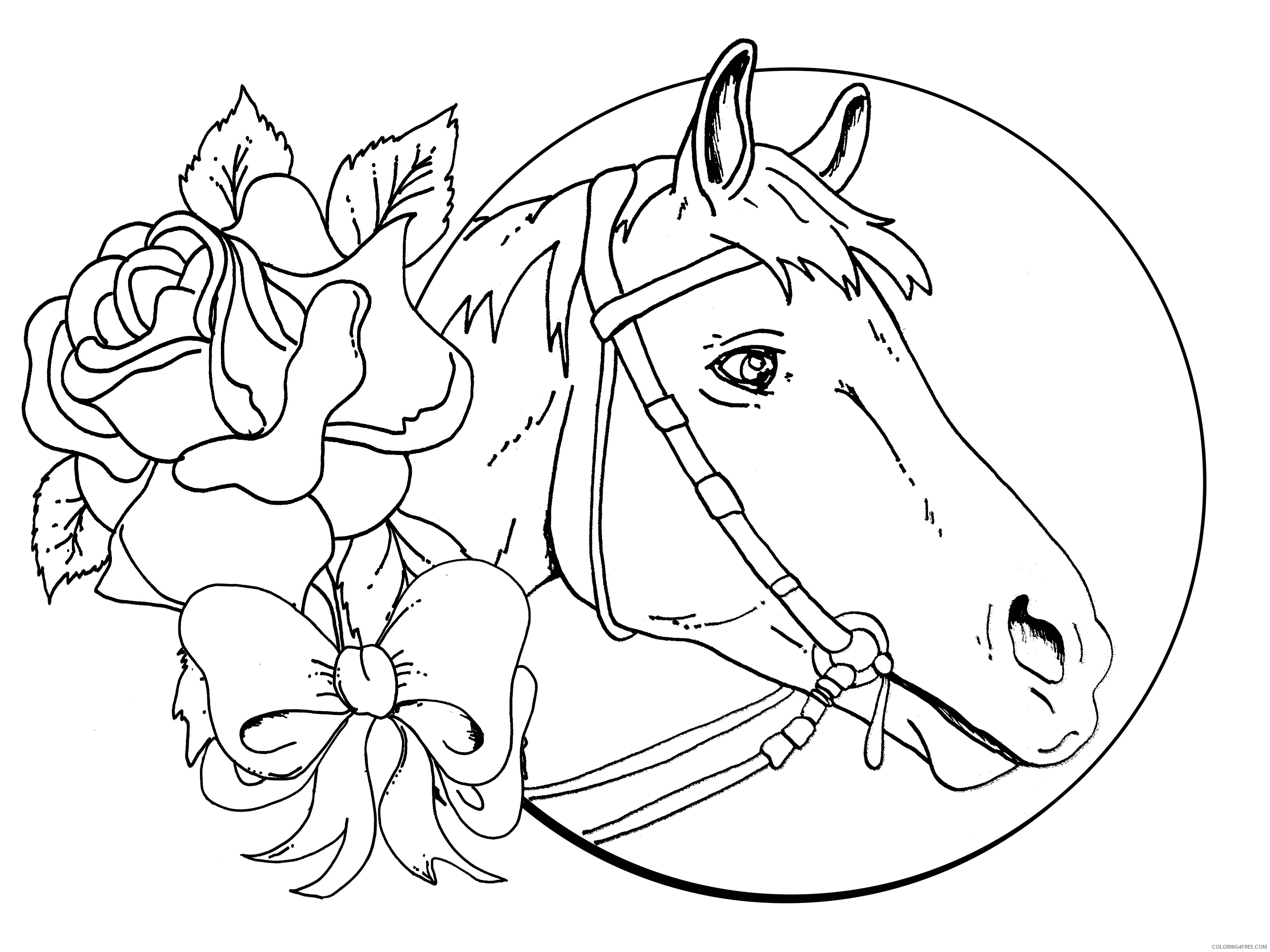 Horses Coloring Pages Animal Printable Sheets free horse online craft cute 2021 Coloring4free