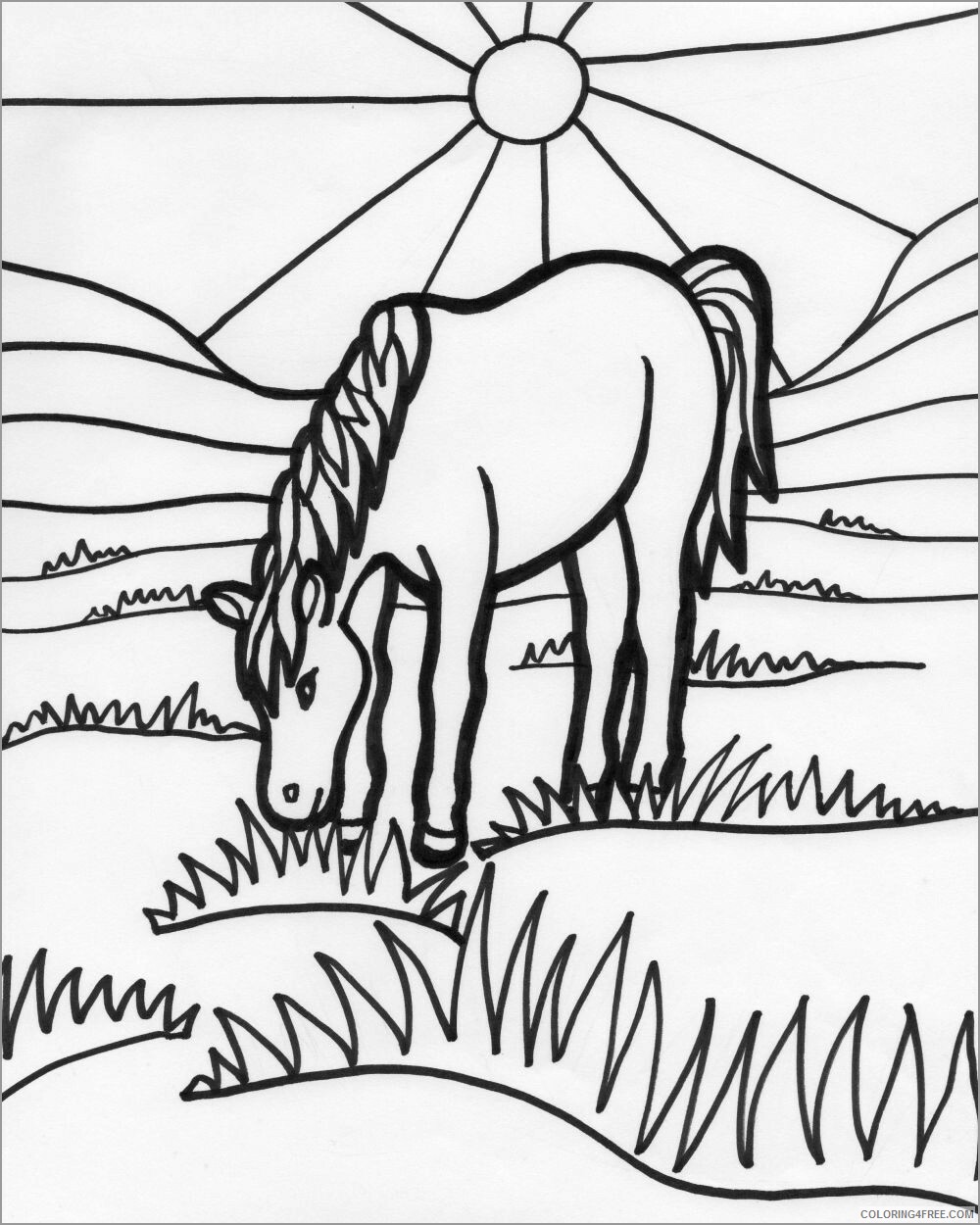 Horses Coloring Pages Animal Printable Sheets horse just horse n around 2021 2760 Coloring4free