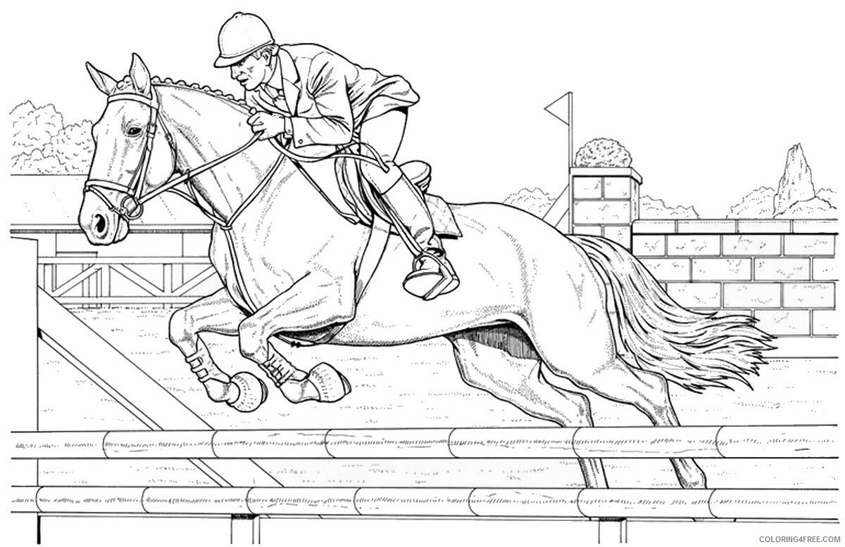 Раскраска конный спорт