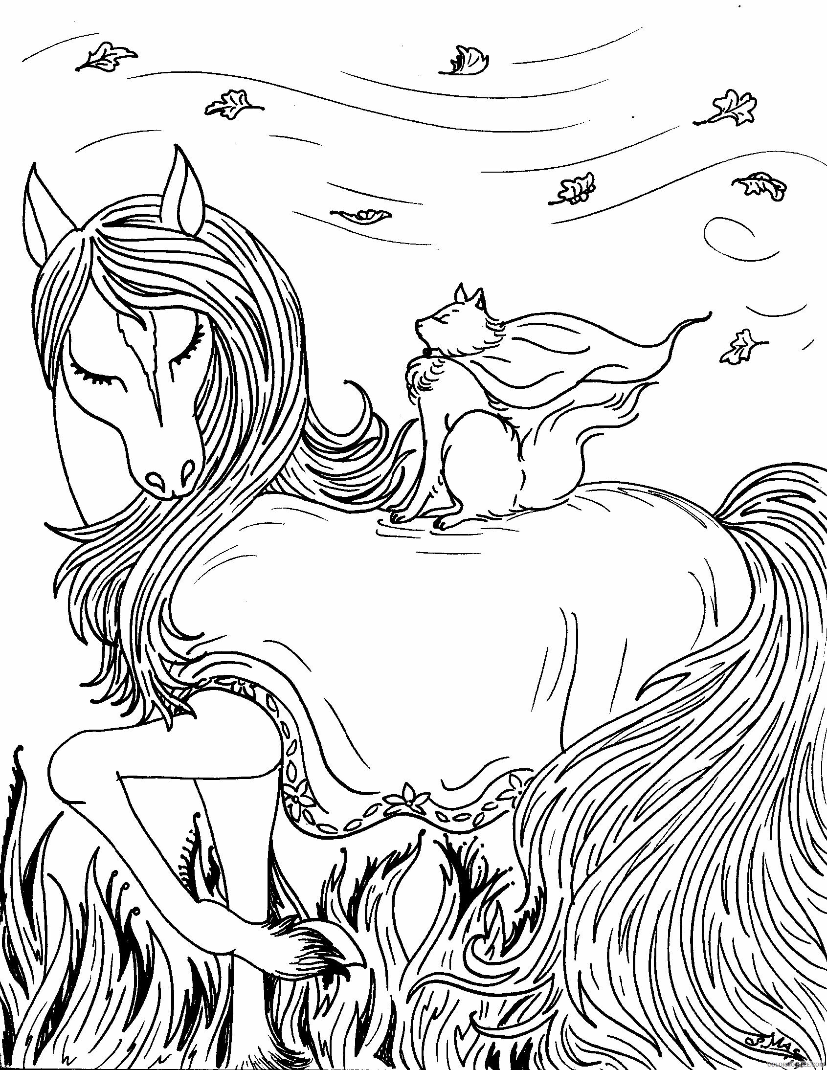 Horses Coloring Pages Animal Printable Sheets pretty horse fantasy 2021 2803 Coloring4free