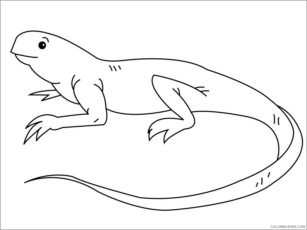 Iguana Coloring Pages Animal Printable Sheets iguana for kids 2021 2852 Coloring4free