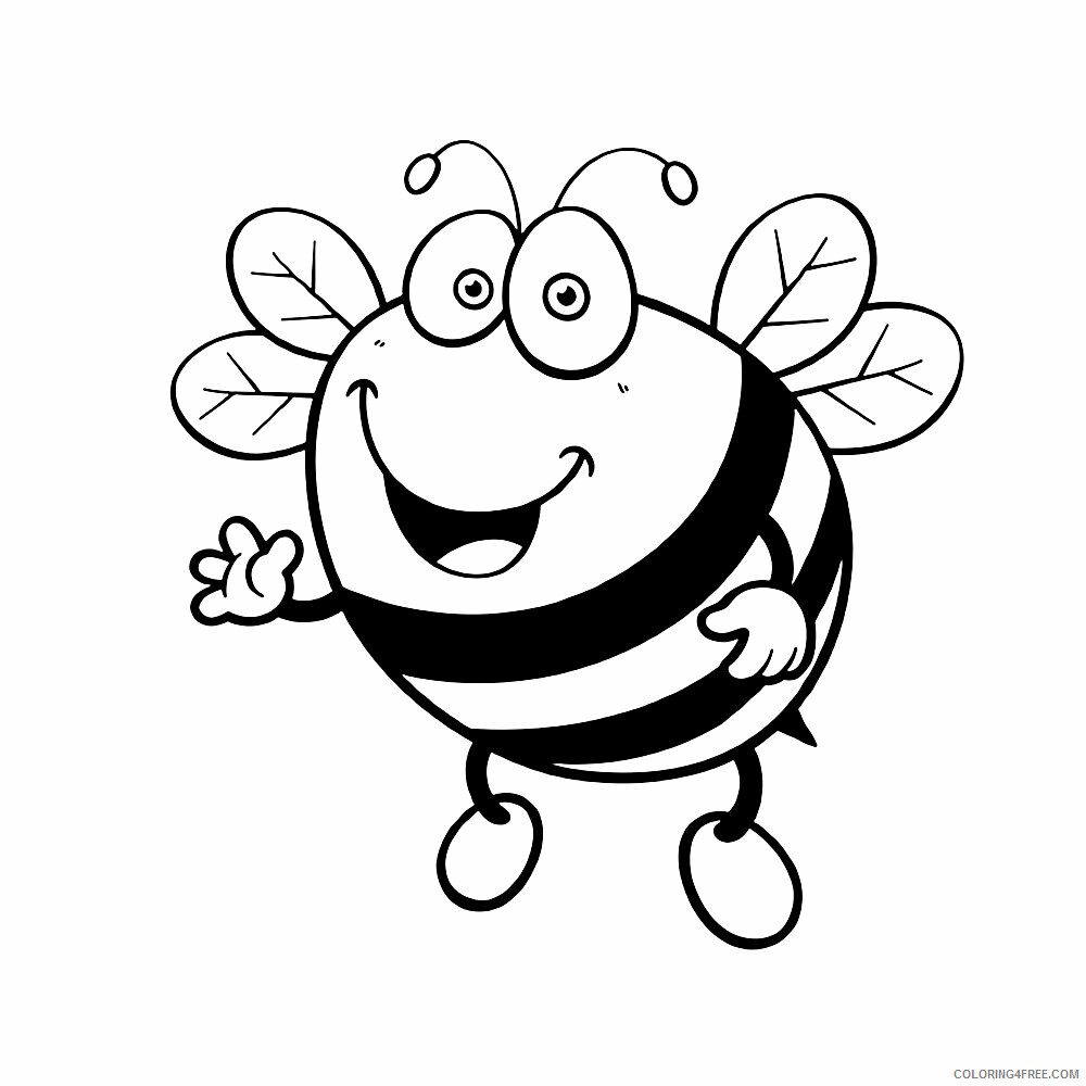 Смешная пчела раскраска