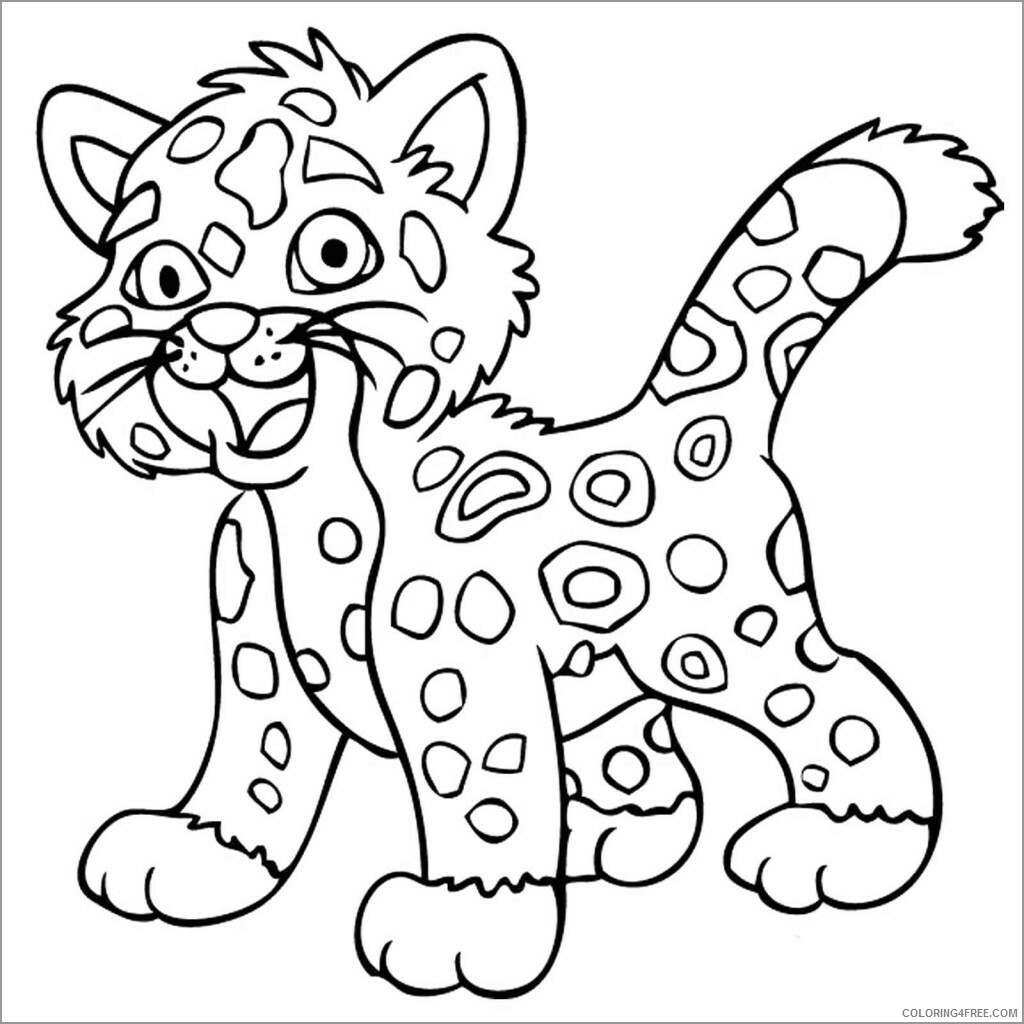 Jaguar Coloring Pages Animal Printable Sheets baby jaguar free 2021 2907 Coloring4free