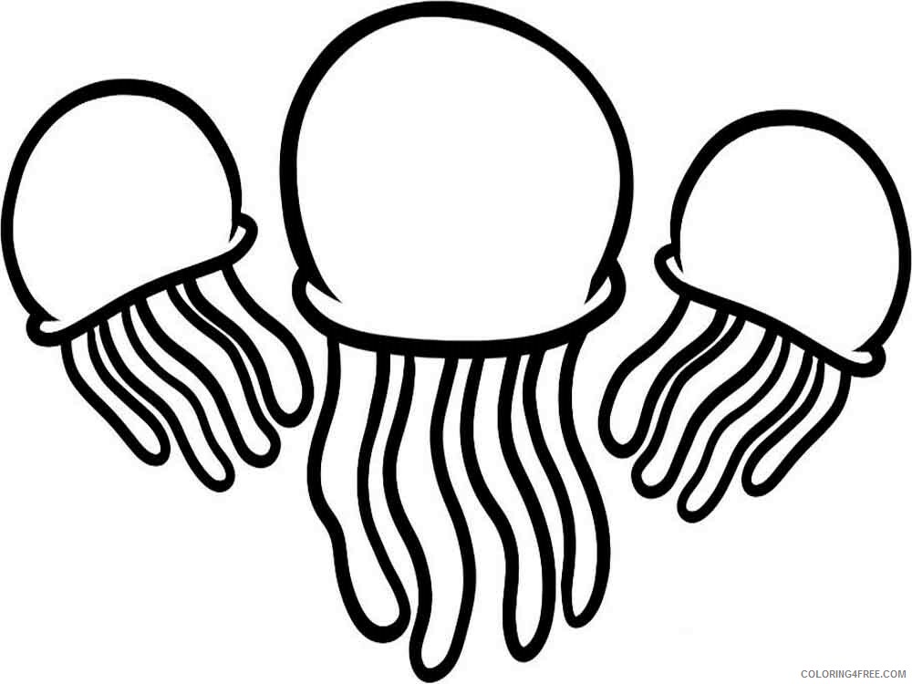 Jellyfish Coloring Pages Animal Printable Sheets Jellyfish 4 2021 2928 Coloring4free