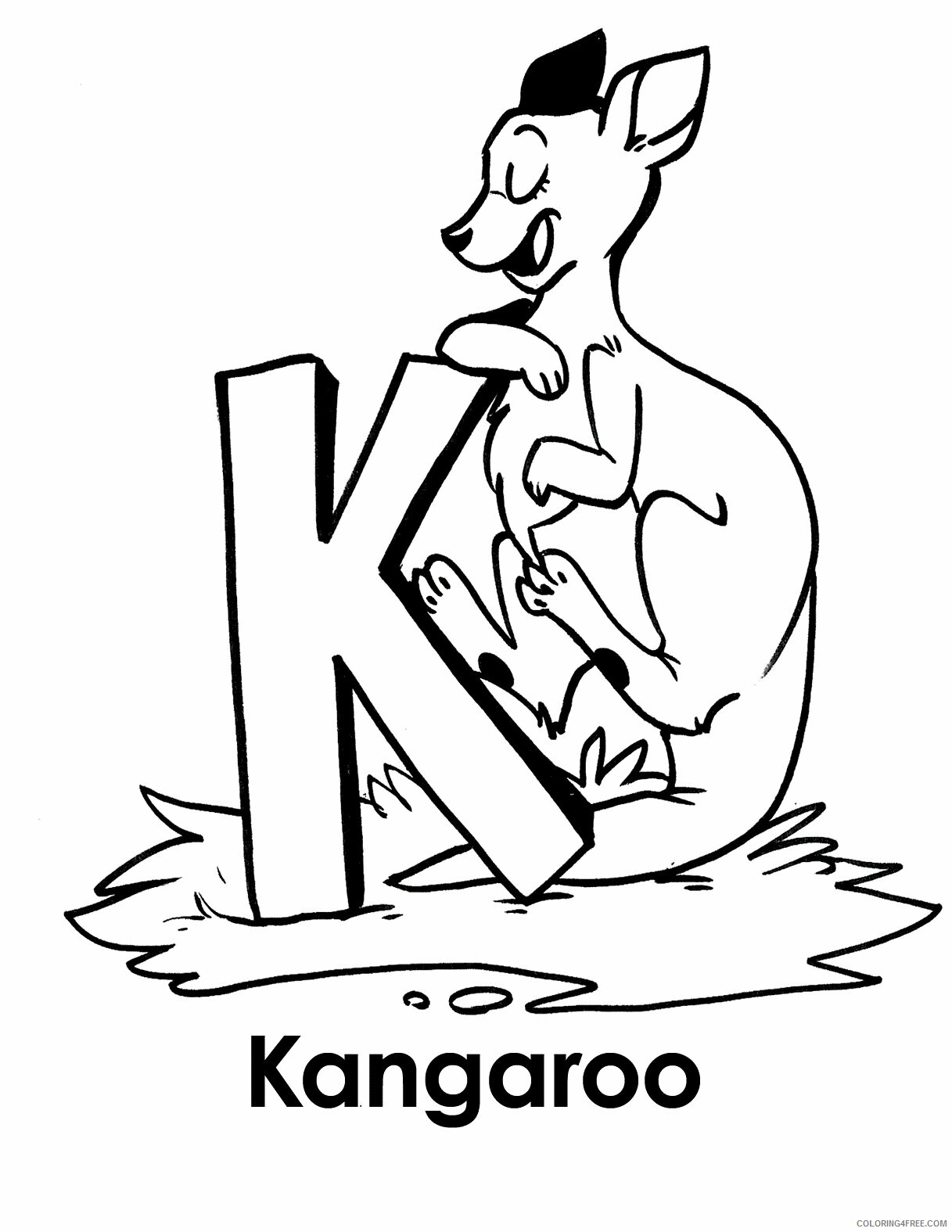 Kangaroo Coloring Pages Animal Printable Sheets Kangaroo 2021 2956 Coloring4free