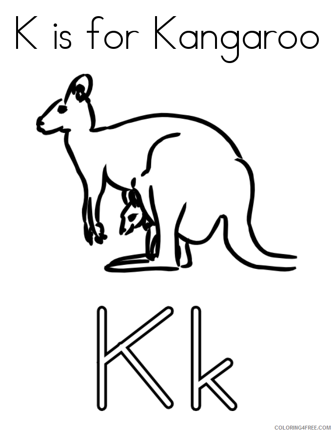 Kangaroo Coloring Pages Animal Printable Sheets Kangaroo Kids 2021 2951 Coloring4free
