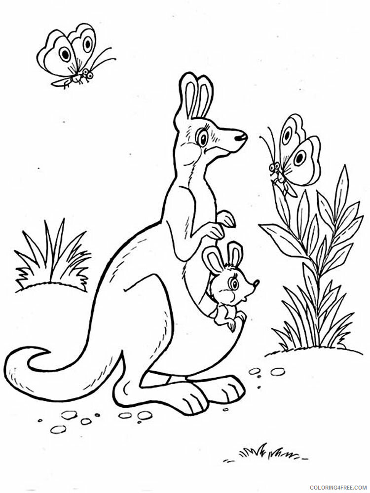 Kangaroo Coloring Pages Animal Printable Sheets Kangaroo animal 340 2021 2938 Coloring4free