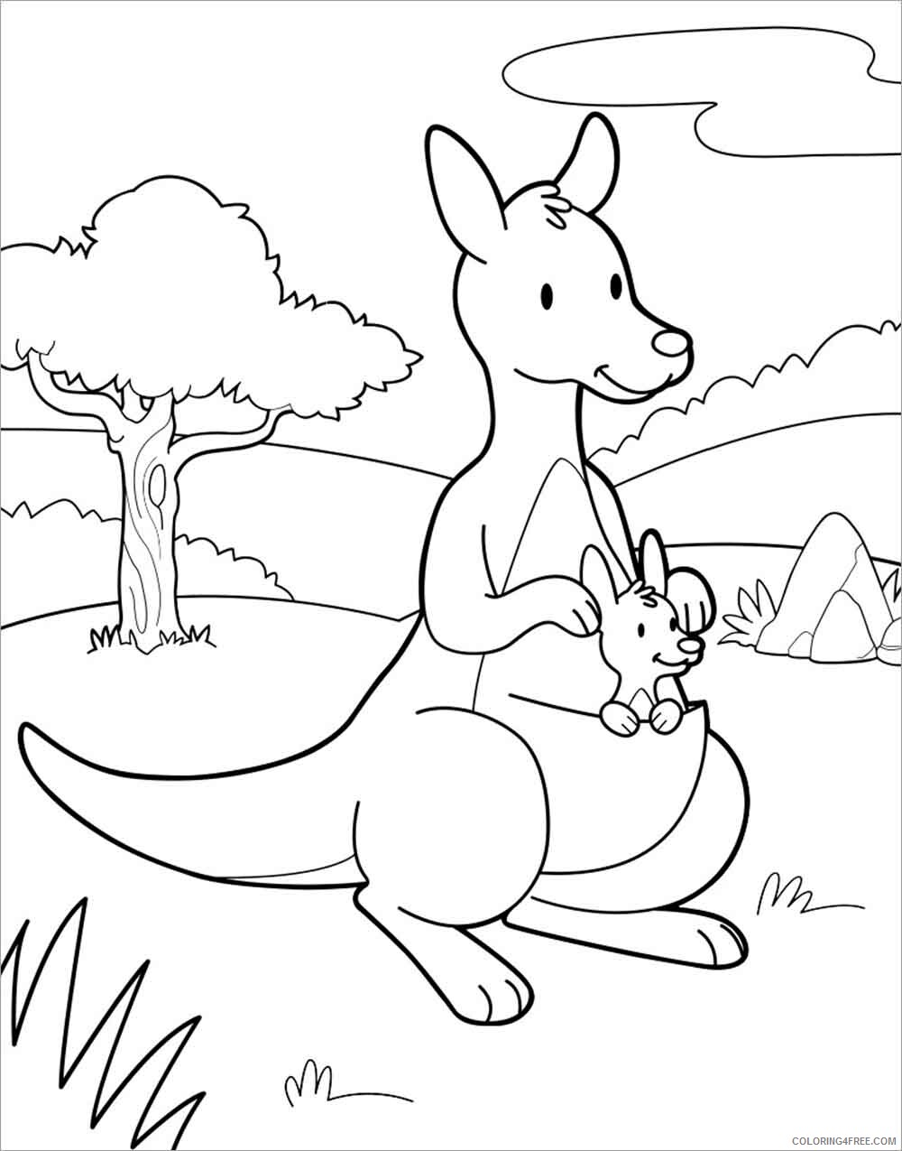 Kangaroo Coloring Pages Animal Printable Sheets Moms and Baby 2021 2958 Coloring4free
