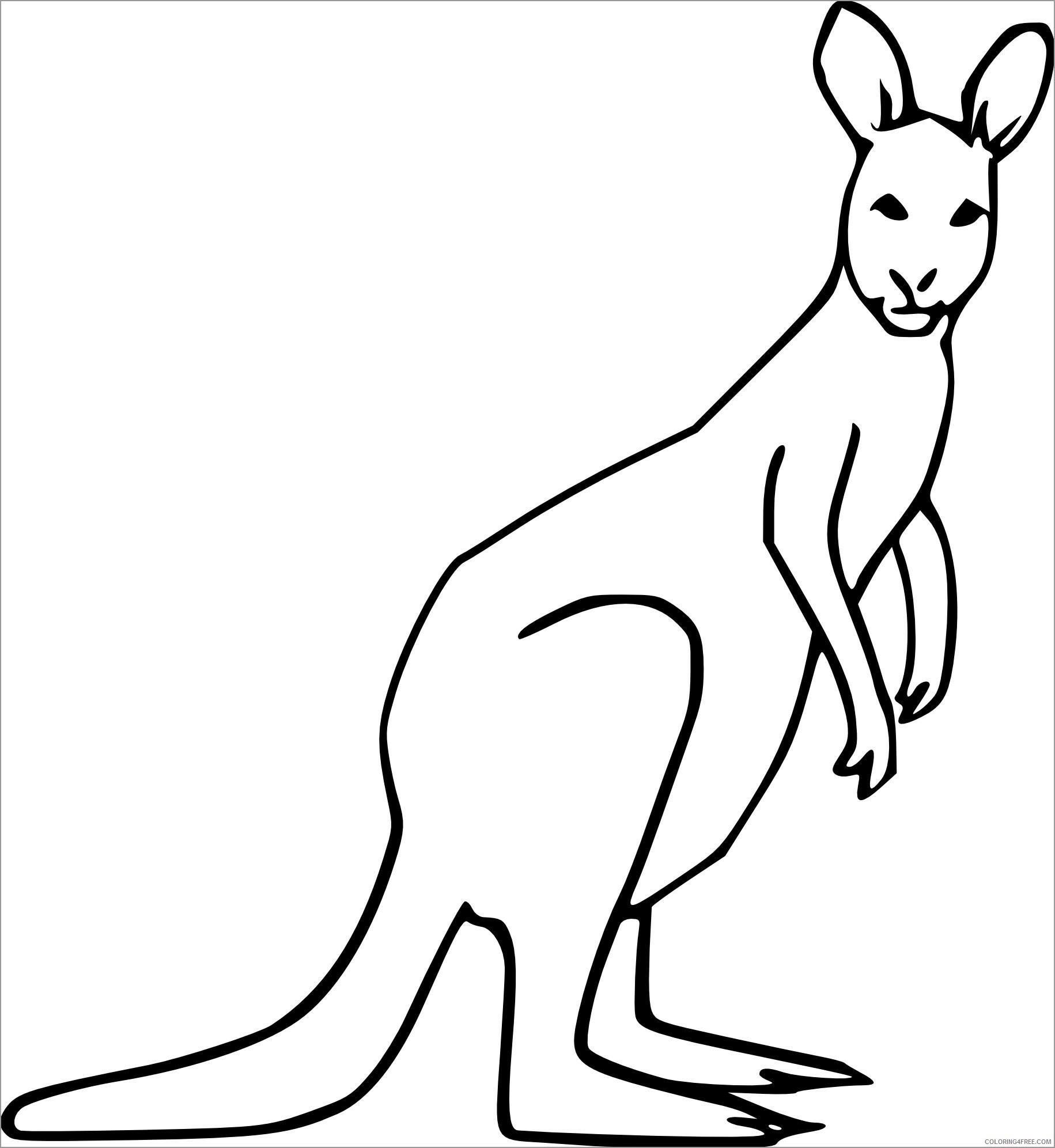 Kangaroo Coloring Pages Animal Printable Sheets cartoon kangaroo 2021 2932 Coloring4free