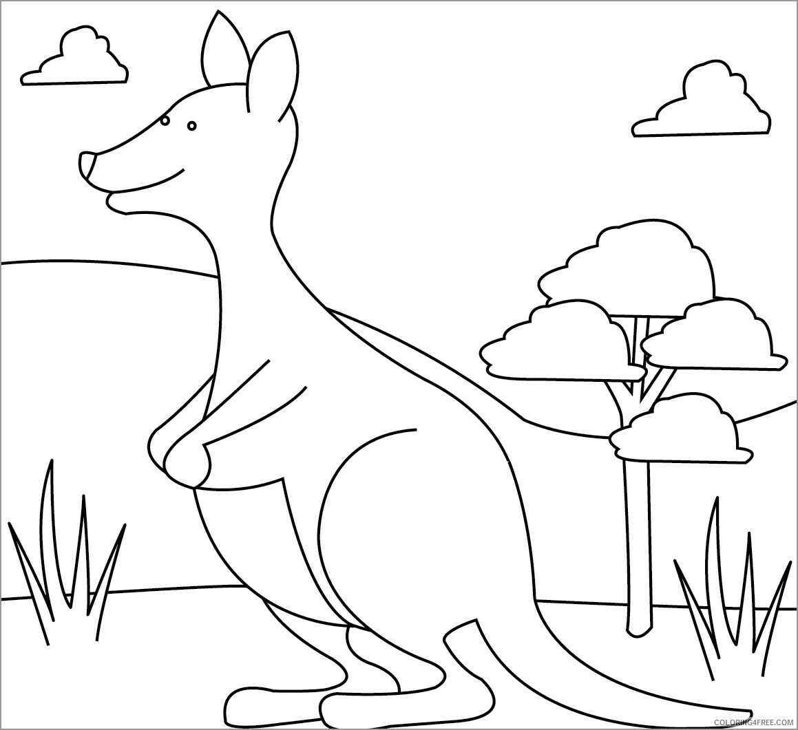 Kangaroo Coloring Pages Animal Printable Sheets kangaroo free 2021 2947 Coloring4free