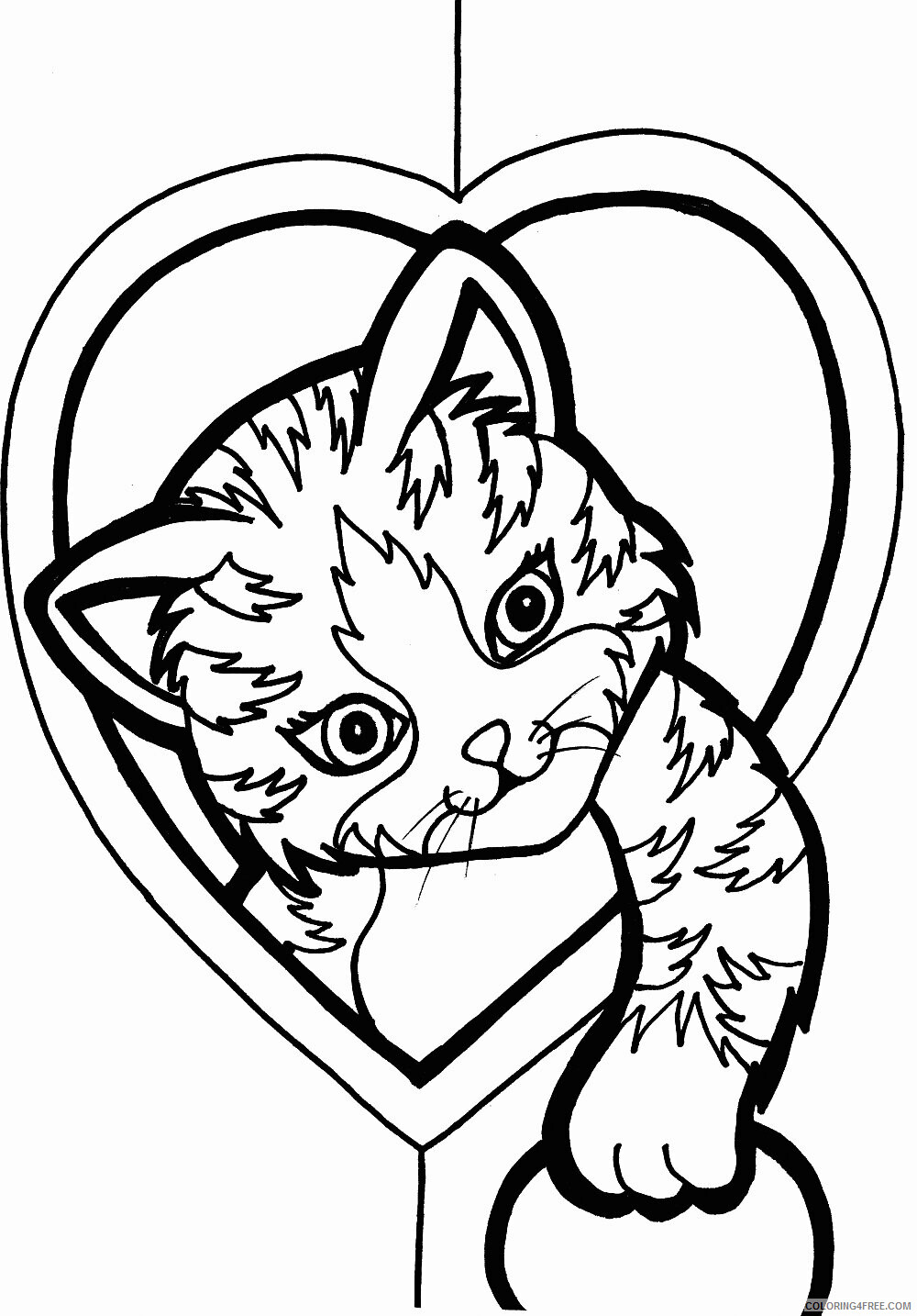Kitten Coloring Pages Animal Printable Sheets Cute Kitten 2021 2970 Coloring4free