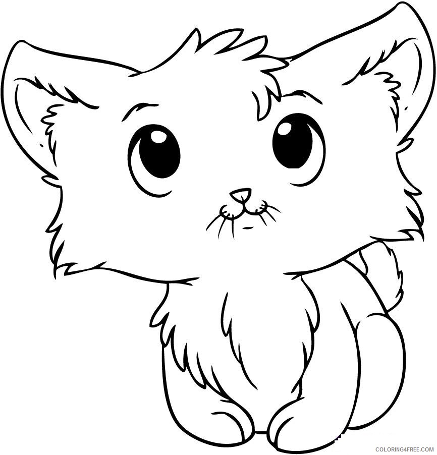 Kitten Coloring Pages Animal Printable Sheets Cute Kitten 2021 2973 Coloring4free