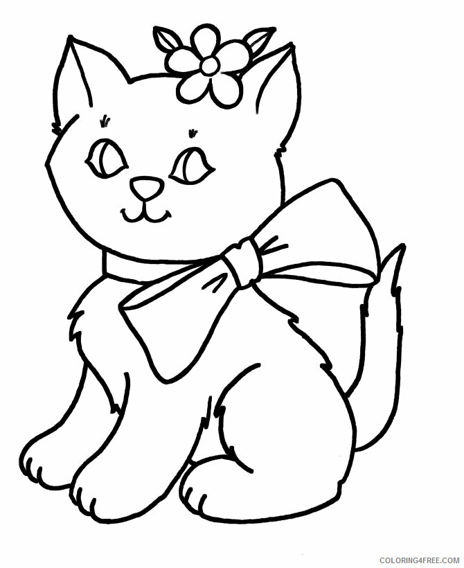 Kitten Coloring Pages Animal Printable Sheets Easy Kitten 2021 2981 Coloring4free