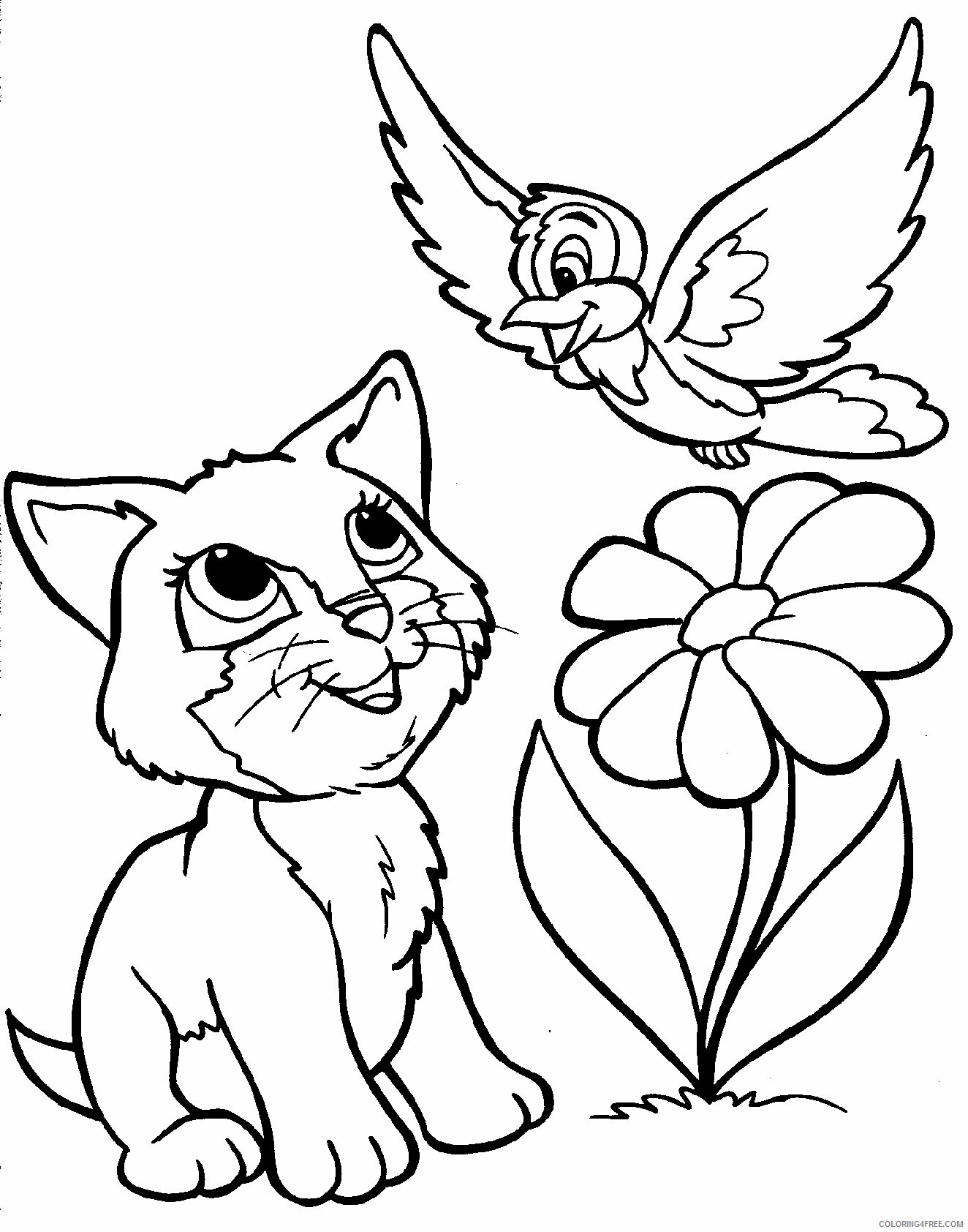 Kitten Coloring Pages Animal Printable Sheets Free Kitten 2021 2986 Coloring4free