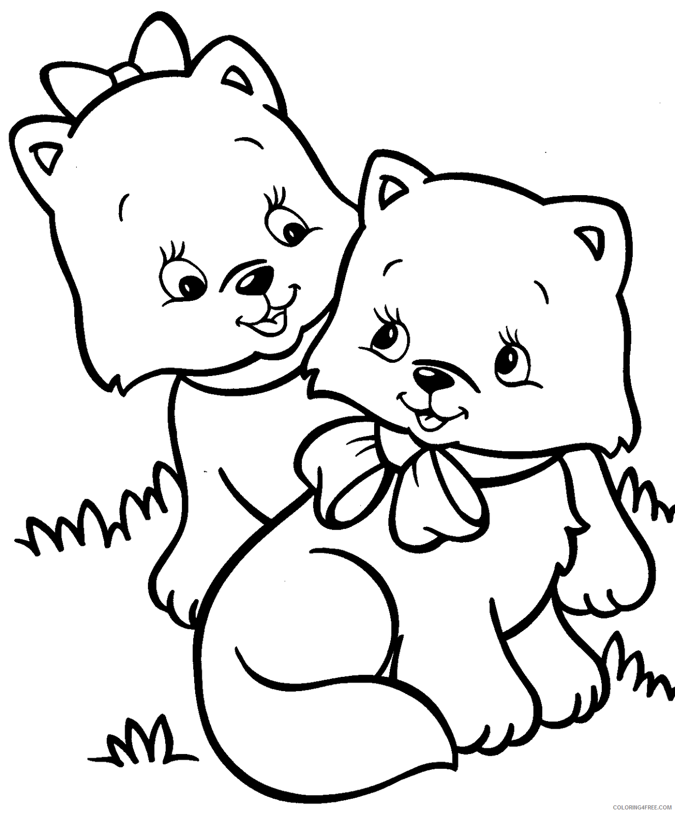 Kitten Coloring Pages Animal Printable Sheets Kitten 2021 2997 Coloring4free