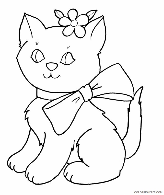 Kitten Coloring Pages Animal Printable Sheets Kitten for Girls 2021 3005 Coloring4free