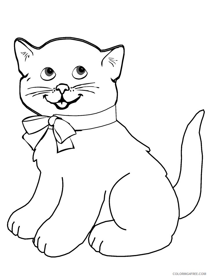 Kitten Coloring Pages Animal Printable Sheets cartoon kitten 2021 2965 Coloring4free