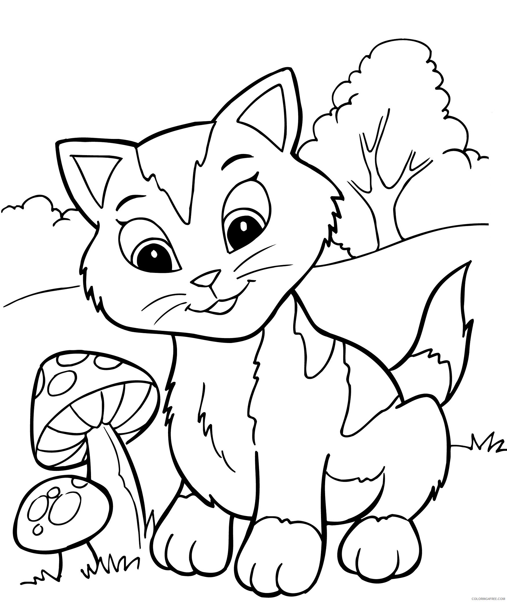 Kitten Coloring Pages Animal Printable Sheets kittens 2021 3013 Coloring4free