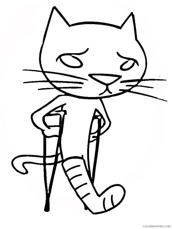Kitty Coloring Pages Animal Printable Sheets poor kittie 2021 3023 Coloring4free