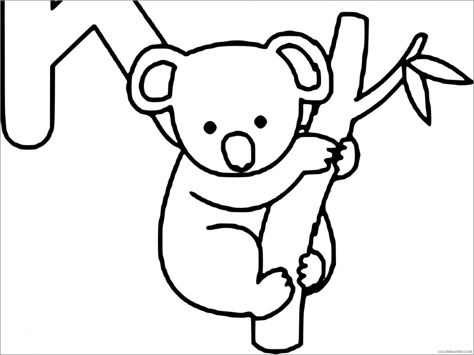 Koala Coloring Pages Animal Printable Sheets cute baby koala 2021 3033 Coloring4free