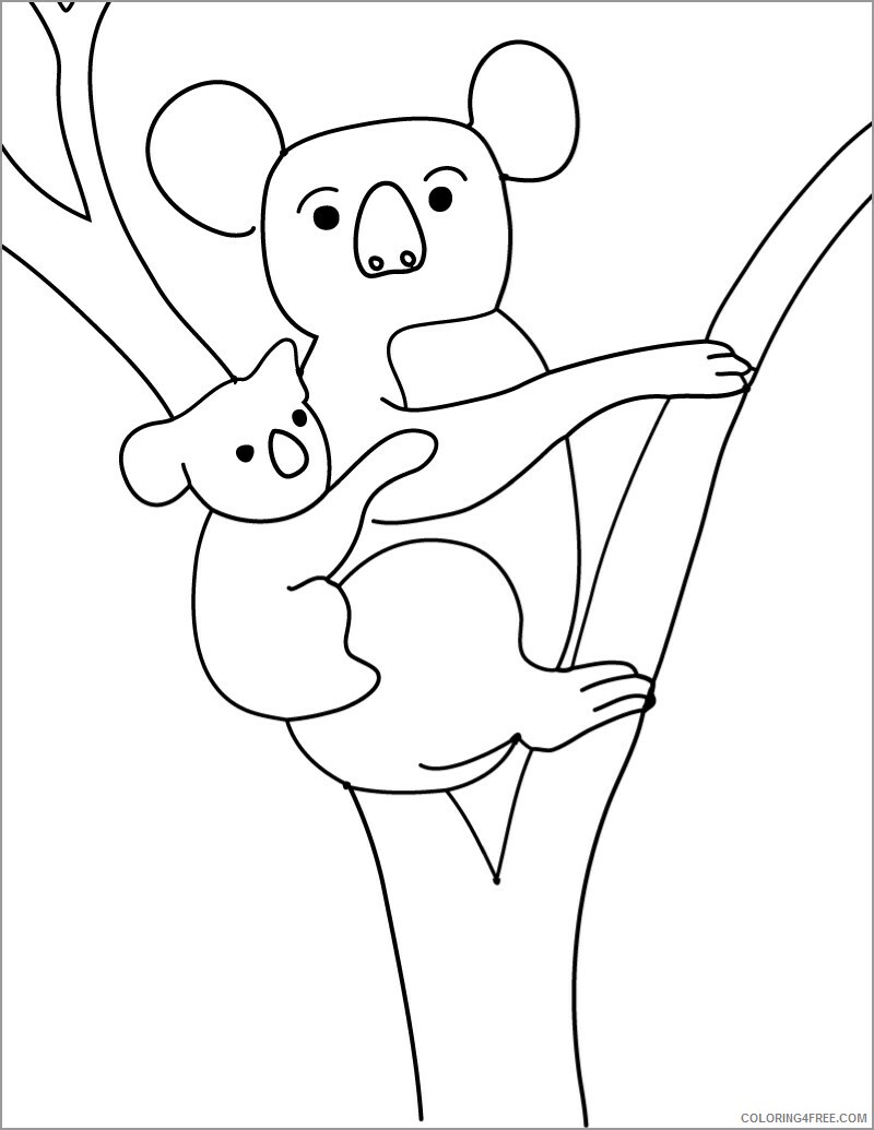 Koala Coloring Pages Animal Printable Sheets koala for kids 2021 3053 Coloring4free