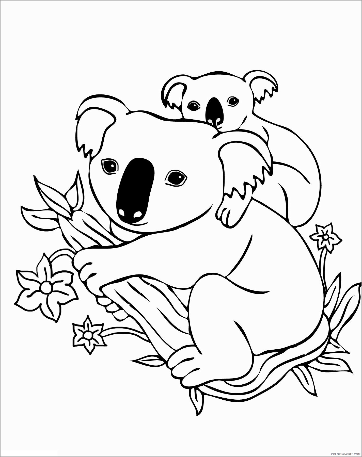 Koala Coloring Pages Animal Printable Sheets Printable Koala 2021 3059 Coloring4free Coloring4free Com