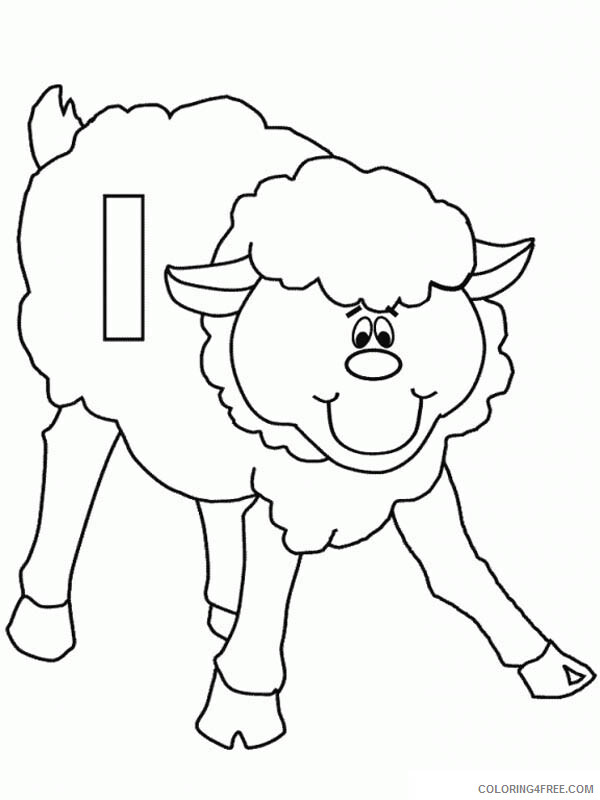 Lamb Coloring Pages Animal Printable Sheets Lower Case Letter L for Lamb 2021 Coloring4free