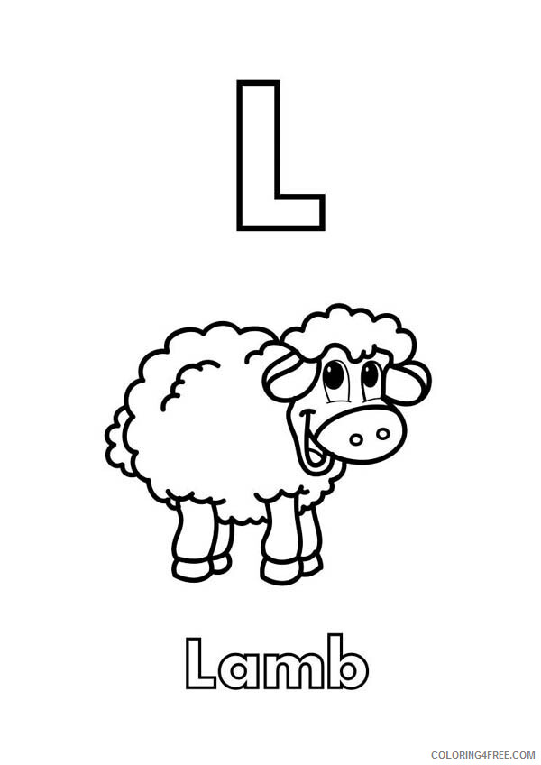Lamb Coloring Pages Animal Printable Sheets Upper Case Letter L for Lamb 2021 Coloring4free