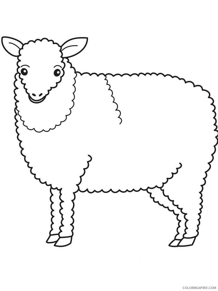 Lamb Coloring Pages Animal Printable Sheets animals lamb 4 2021 3112 Coloring4free
