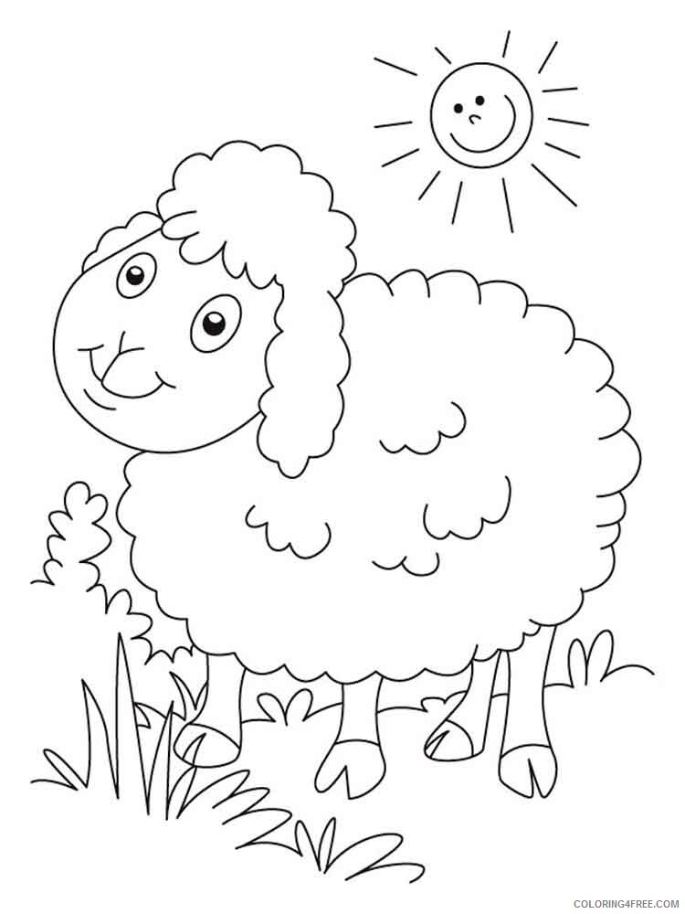 Lamb Coloring Pages Animal Printable Sheets animals lamb 6 2021 3113 Coloring4free