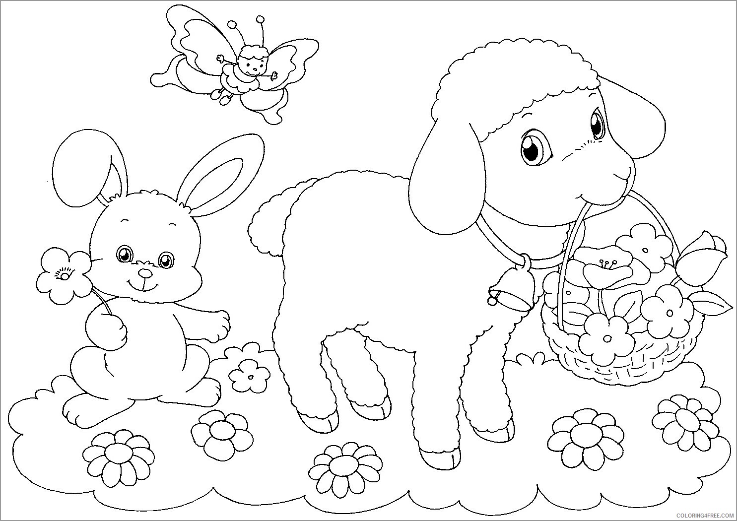 Lamb Coloring Pages Animal Printable Sheets cute baby lamb 2021 3117 Coloring4free