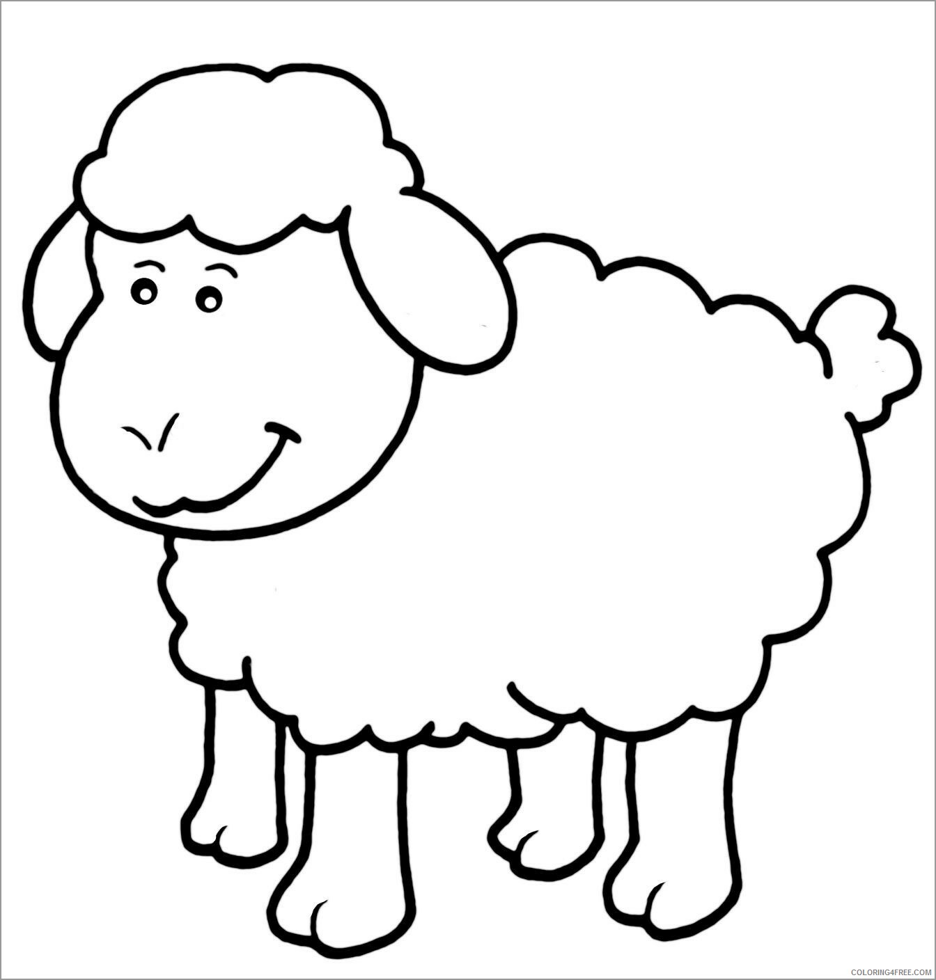 Lamb Coloring Pages Animal Printable Sheets cute lamb 2021 3118 Coloring4free