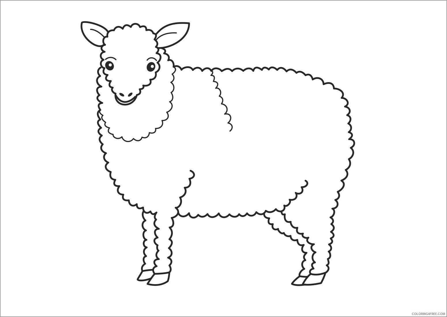 Lamb Coloring Pages Animal Printable Sheets printable lamb 2021 3128 Coloring4free