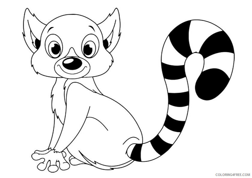 Lemur Coloring Pages Animal Printable Sheets baby lemur 2021 3130 Coloring4free