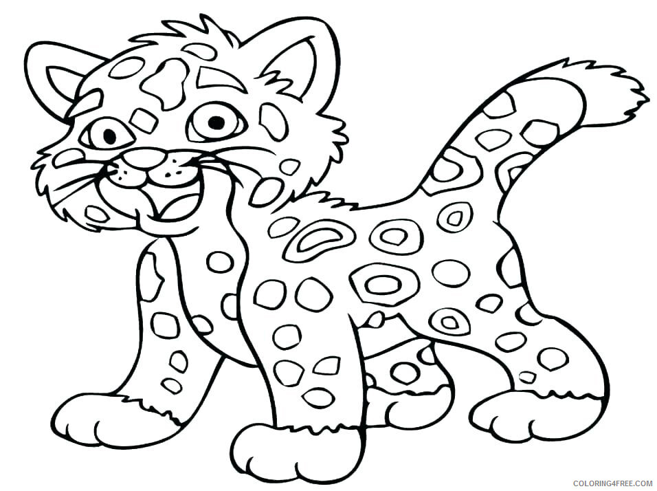 Leopard Coloring Pages Animal Printable Sheets Cartoon Leopard Animal 2021 Coloring4free