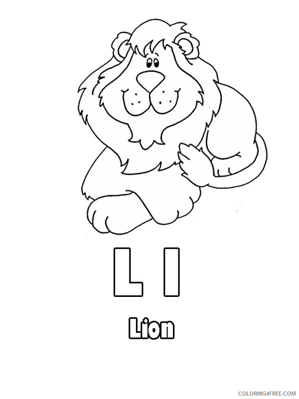 Lion Coloring Pages Animal Printable Kindergarten Kids Letter L for Lion 2021 Coloring4free