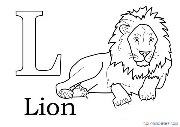 Lion Coloring Pages Animal Printable Sheets Learn Letter L for Lion 2021 3168 Coloring4free
