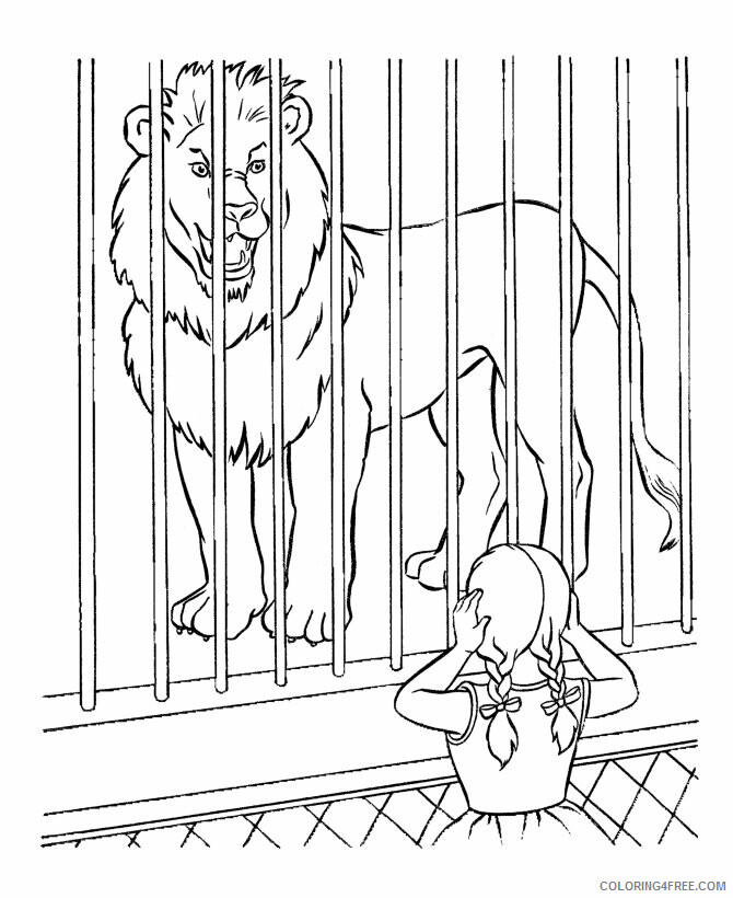 Lion Coloring Pages Animal Printable Sheets Lion Zoo Animals 2021 3210 Coloring4free