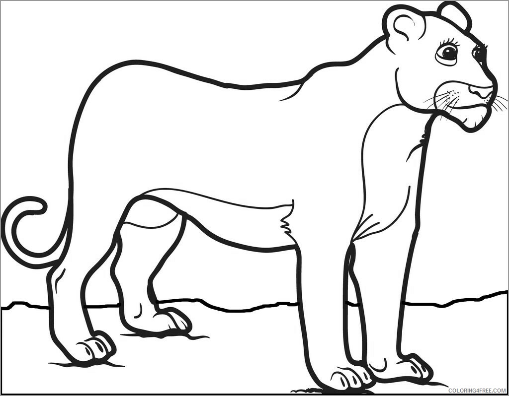 Lion Coloring Pages Animal Printable Sheets female lion for kids 2021 3164 Coloring4free