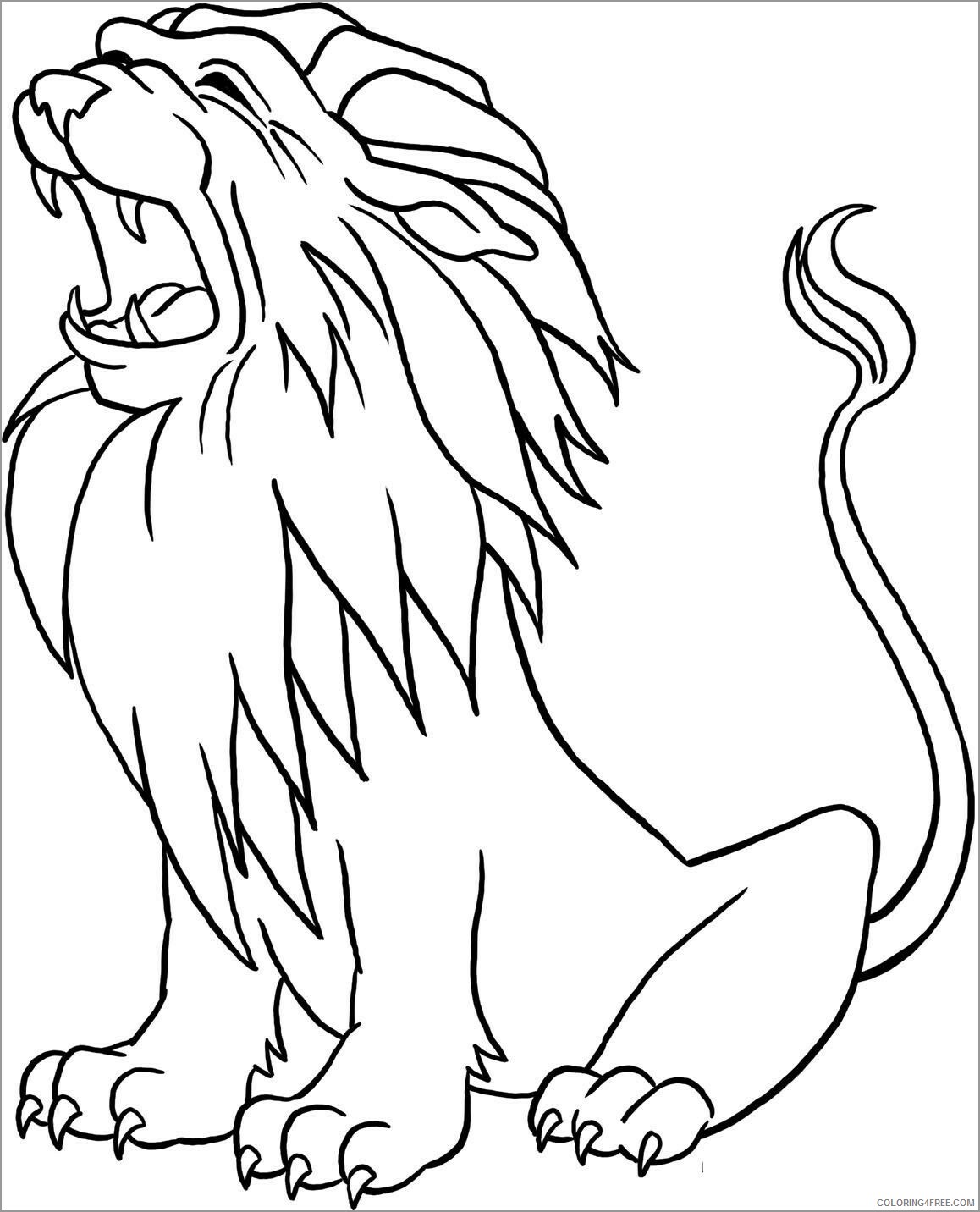 Lion Coloring Pages Animal Printable Sheets printable lion for kids 2021 3214 Coloring4free
